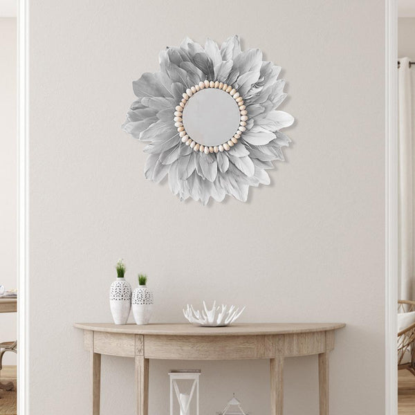 Decorative Mirror with Feather