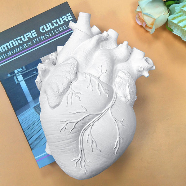 White Ceramic Heart Vase