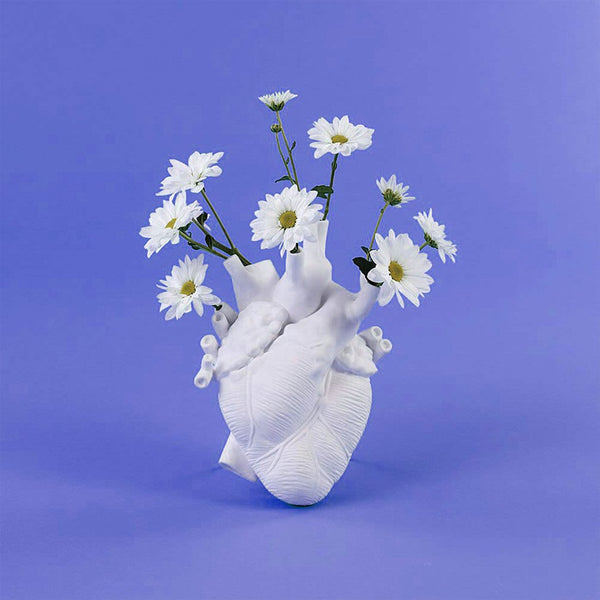 White Ceramic Heart Vase